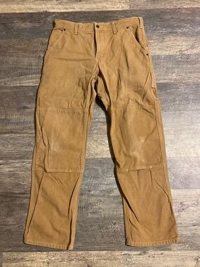 Patagonia Iron Forge Hemp Canvas Double Knee Brown Tan Pants Men’s 34 X 31 55296
